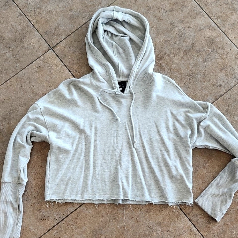 Nike Light Gray DRI-FIT Women's Cropped Hoodie